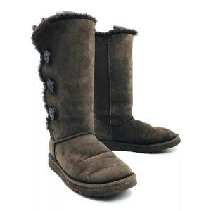 Ugg Australia Bailey Button Triplet Brown Boots Womens Size 7